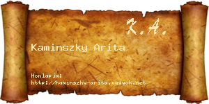 Kaminszky Arita névjegykártya